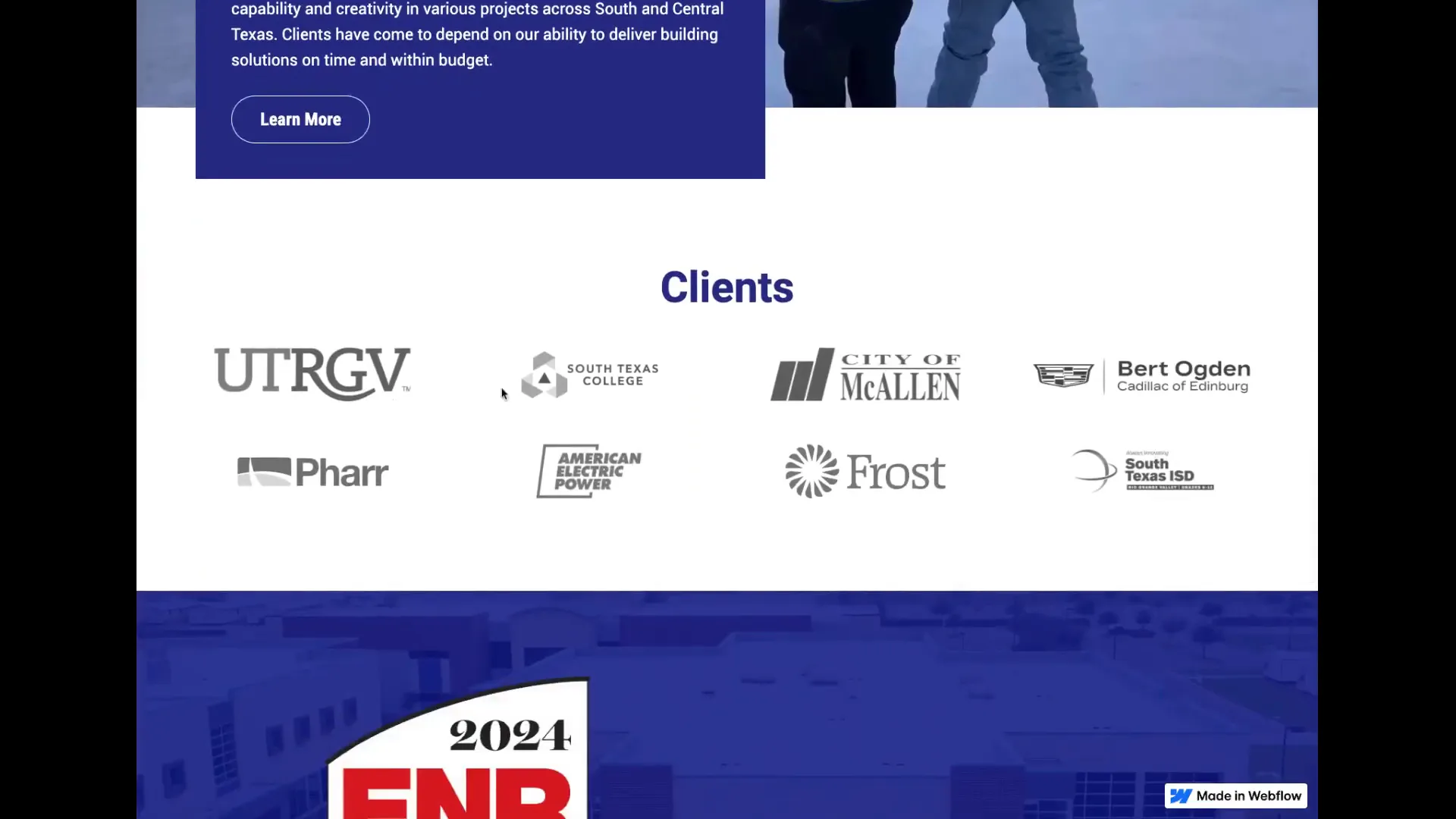 Awards and affiliations section on About Us page
