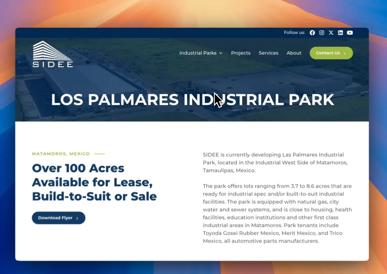 Visual representation of industrial parks
