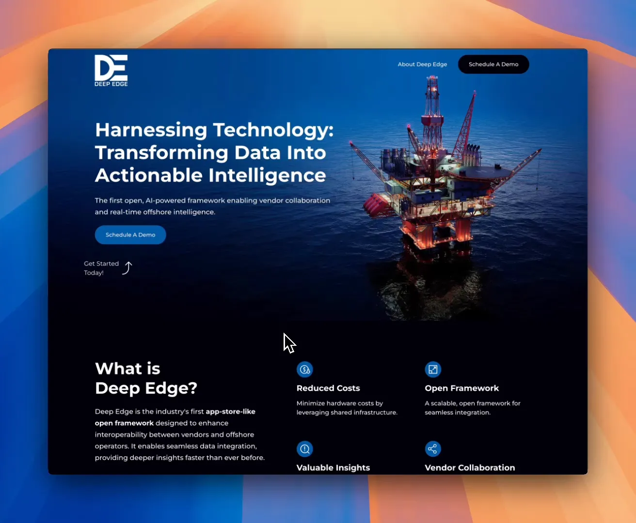 Website design with bold headline
