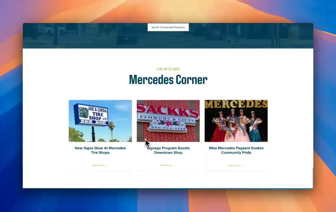 Commercial property search tool on Mercedes economic development website