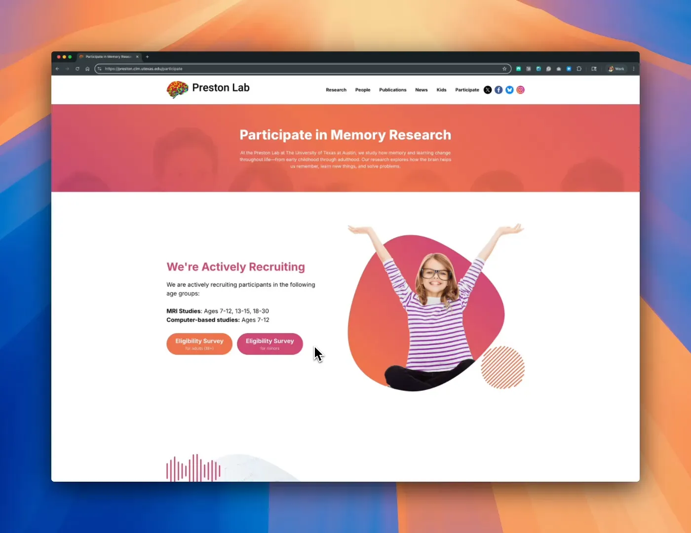 Participants page routing to REDCap eligibility surveys