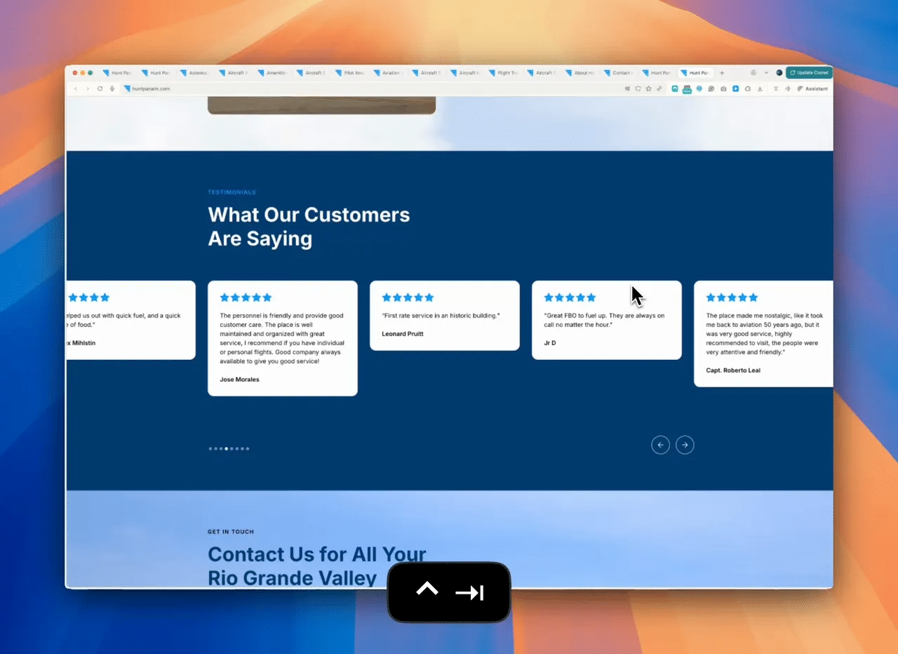 Webflow-based site backend and responsive layout examples